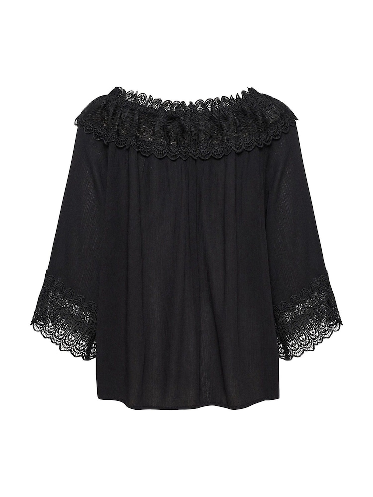 Cream Bea Lace Black Blouse - Image 6 of 6