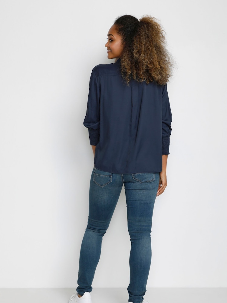 Cream Blue Nola 3/4 Sleeve Shirt - Image 2 of 6