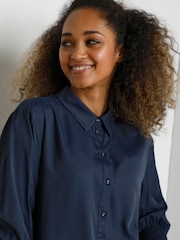 Cream Blue Nola 3/4 Sleeve Shirt - Image 4 of 6