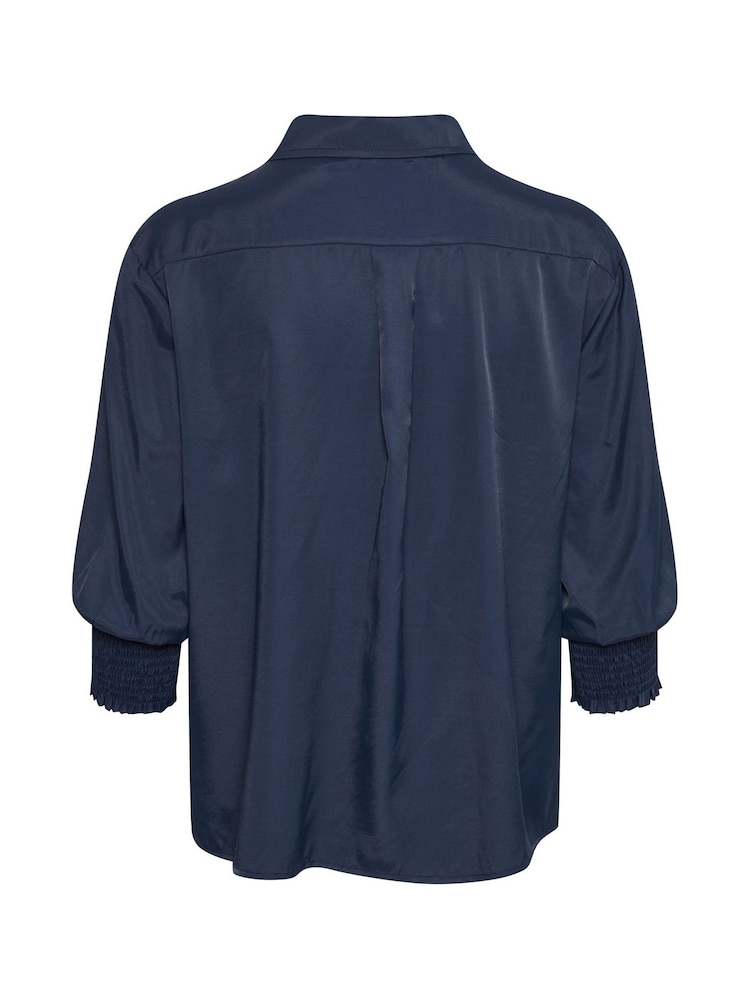 Cream Blue Nola 3/4 Sleeve Shirt - Image 6 of 6