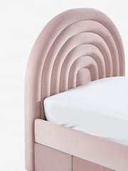 Opulent Velvet Blush Pink Kids Rainbow Upholstered Drawer Bed - Image 10 of 11