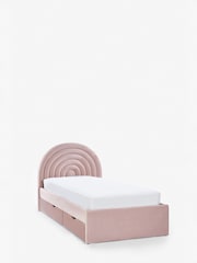 Opulent Velvet Blush Pink Kids Rainbow Upholstered Drawer Bed - Image 8 of 11