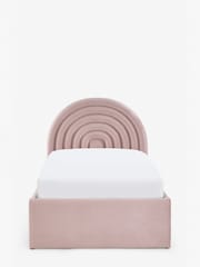 Opulent Velvet Blush Pink Kids Rainbow Upholstered Drawer Bed - Image 9 of 11