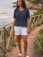 Roman Blue Metallic Trim V-Neck T-Shirt - Image 2 of 4