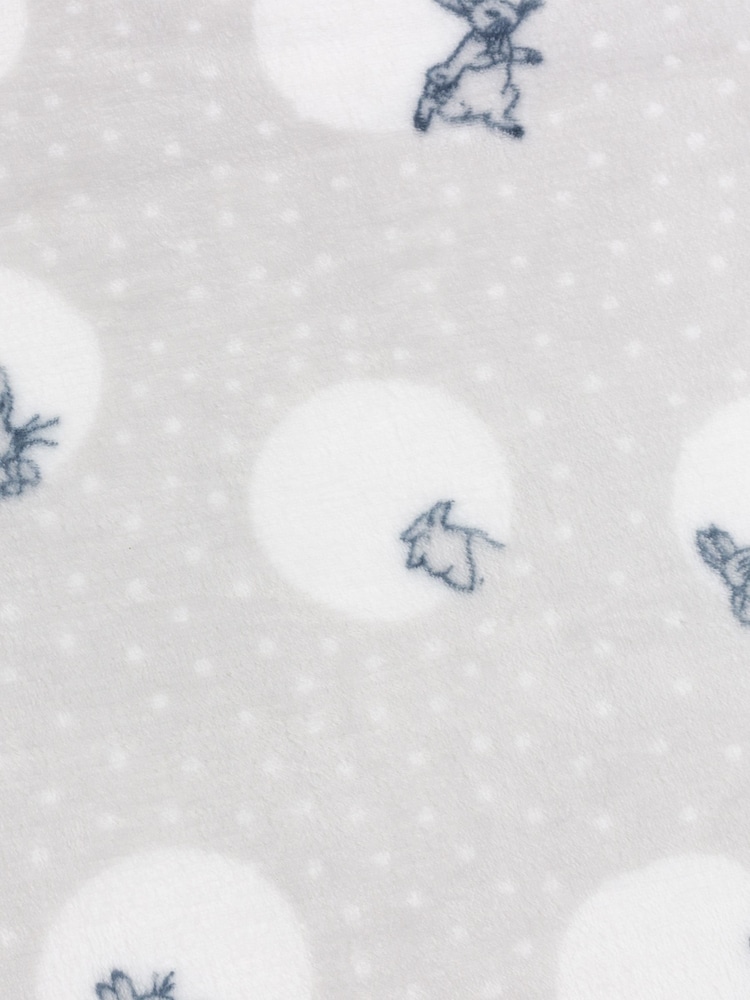 Peter Rabbit™ Grey Teddy Spot Me Fleece Throw - Image 2 of 4