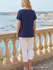 Roman Blue Hotfix Embellished Stretch Top - Image 3 of 4