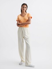 Reiss Orange Luana Cotton Jersey V-Neck T-Shirt - Image 3 of 6