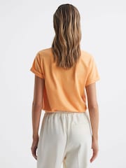 Reiss Orange Luana Cotton Jersey V-Neck T-Shirt - Image 5 of 6