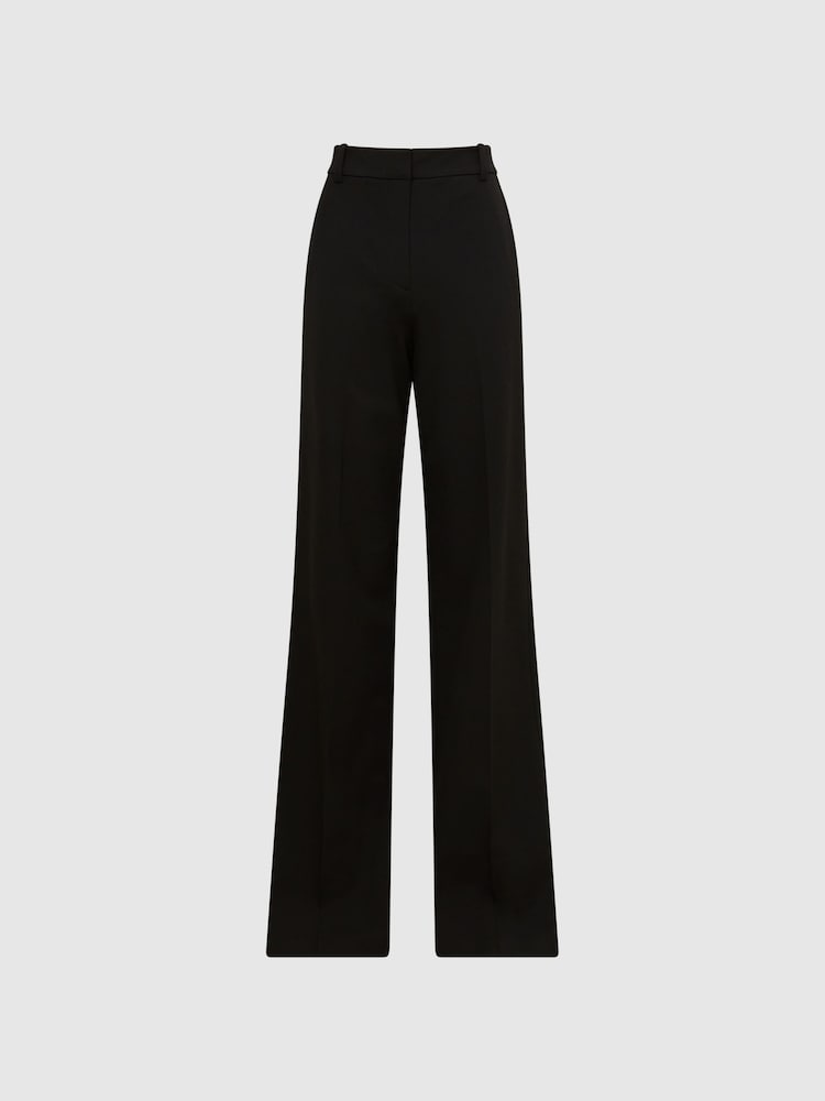Reiss Black Joanne Wide Wide Leg Trousers - Image 2 of 5 Reiss Black Joanne Wide Wide Leg Trousers - Image 2 of 5