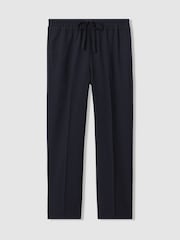 Reiss Navy Hailey Tapered Pull On Trousers - Image 2 of 5
