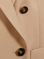 Reiss Light Camel Larsson Double Breasted Twill Blazer - Image 7 of 7