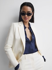 Reiss Cream Ember Tailored Single Breasted Blazer - Image 1 of 7