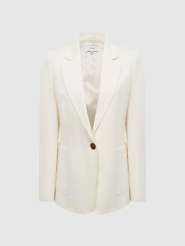 Reiss Cream Ember Tailored Single Breasted Blazer - Image 2 of 7