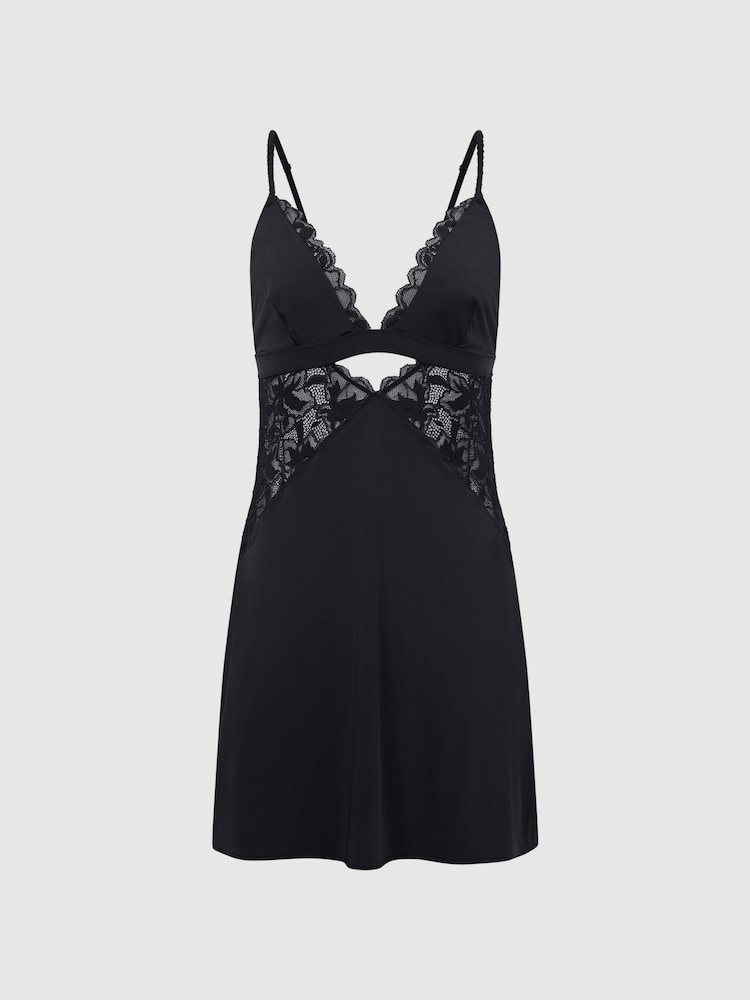 Reiss Black Lorena Lace Cami Nightdress - Image 2 of 6