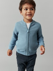 Blue Zip Through Cardigan (3mths-7yrs) - Image 1 of 6