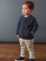 Navy 100% Cotton Zip Through Cardigan (3mths-7yrs) - Image 2 of 7