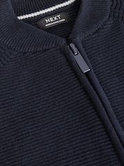 Navy 100% Cotton Zip Through Cardigan (3mths-7yrs) - Image 7 of 7