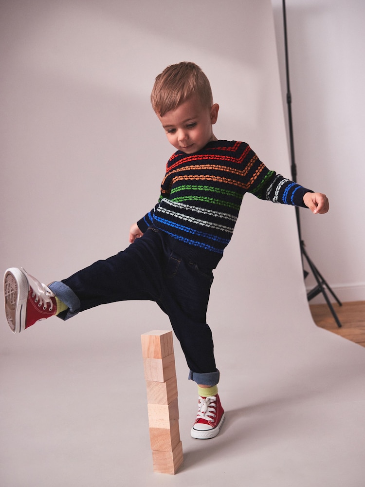 Multi Fine Gauge Striped Knitted Jumper (3mths-7yrs) - Image 2 of 6 Multi Fine Gauge Striped Knitted Jumper (3mths-7yrs) - Image 2 of 6