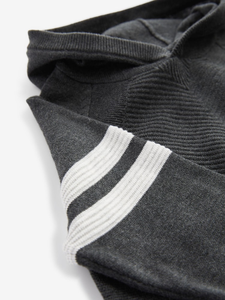 Charcoal Grey Knitted Textured Hoodie (3mths-7yrs) - Image 7 of 7 Charcoal Grey Knitted Textured Hoodie (3mths-7yrs) - Image 7 of 7