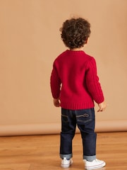 Red Cable Crew Jumper (3mths-7yrs) - Image 3 of 7