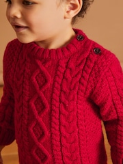 Red Cable Crew Jumper (3mths-7yrs) - Image 4 of 7
