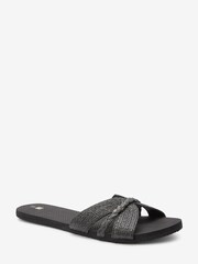 Black Raffia EVA Flat Mule Slider Sandals - Image 3 of 5