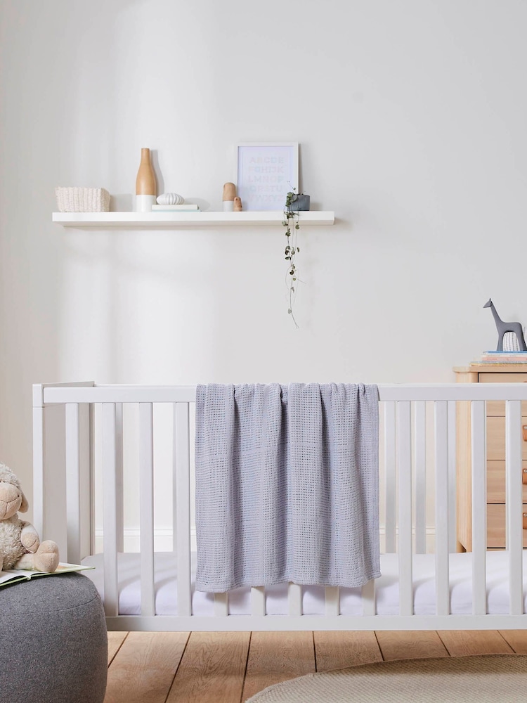 Martex Baby Grey Cellular 100% Cotton Blanket - Image 1 of 4