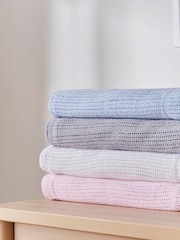 Martex Baby Grey Cellular 100% Cotton Blanket - Image 3 of 4