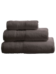 Lazy Linen Charcoal Turkish Cotton With Pure Washed Linen Insert Towel - Image 1 of 3