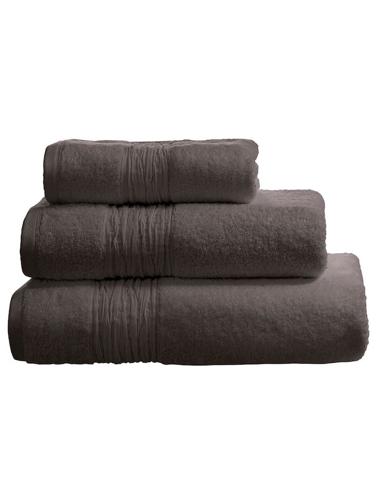 Lazy Linen Charcoal Turkish Cotton With Pure Washed Linen Insert Towel - Image 1 of 3