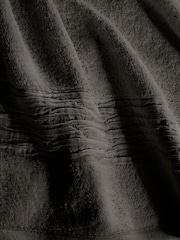 Lazy Linen Charcoal Turkish Cotton With Pure Washed Linen Insert Towel - Image 2 of 3