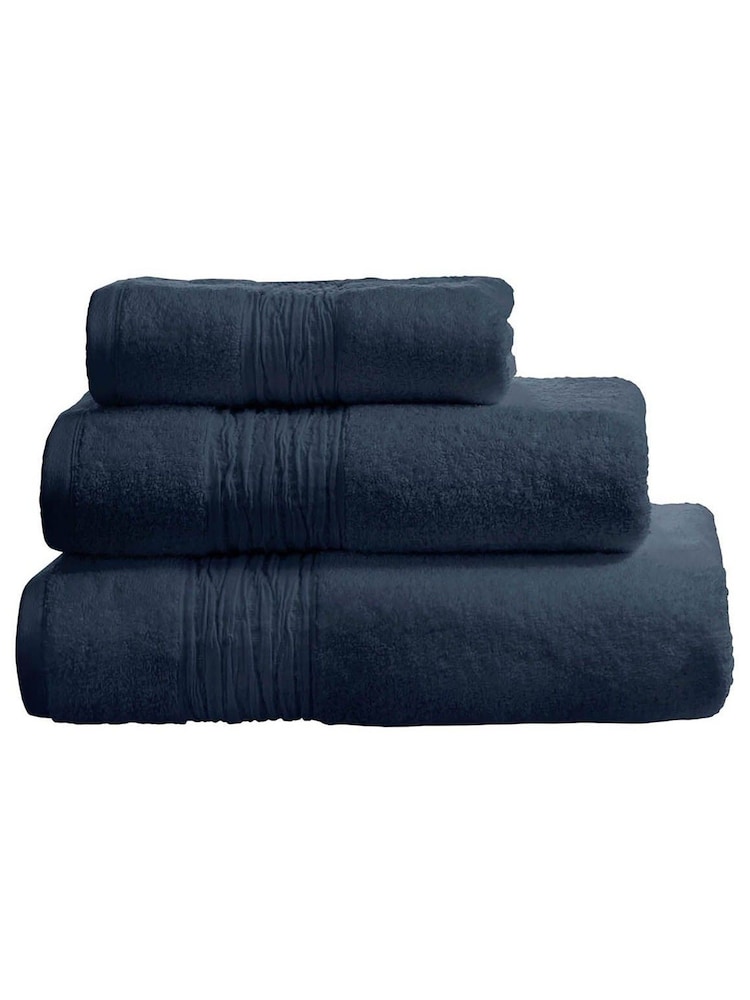 Lazy Linen Blue Turkish Cotton With Pure Washed Linen Insert Towel - Image 1 of 3