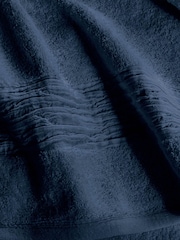 Lazy Linen Blue Turkish Cotton With Pure Washed Linen Insert Towel - Image 2 of 3