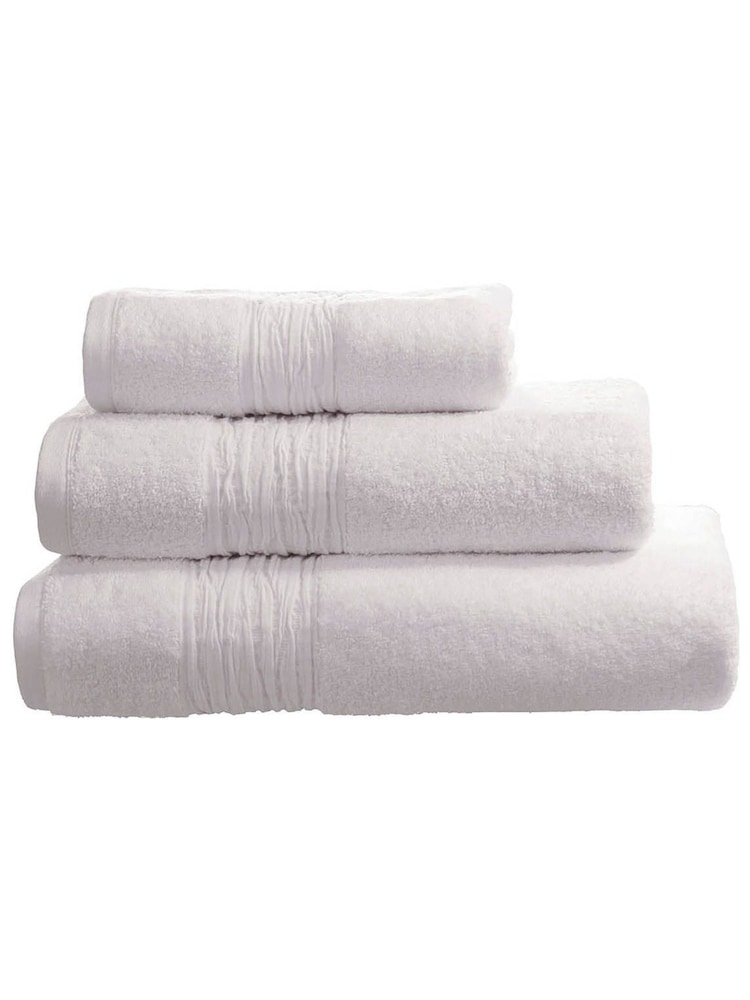 Lazy Linen White Turkish Cotton With Pure Washed Linen Insert Towel - Image 1 of 3