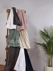 Lazy Linen White Turkish Cotton With Pure Washed Linen Insert Towel - Image 3 of 3