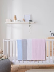 Clair De Lune White Cellular 100% Cotton Blanket - Image 4 of 4