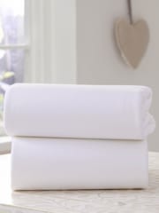 Clair De Lune White Crib 100% Cotton Fitted Sheet - Image 1 of 4