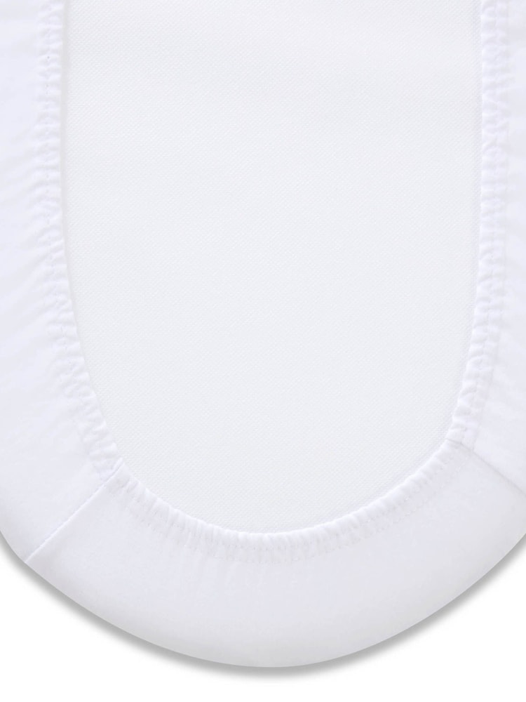Clair De Lune White Crib 100% Cotton Fitted Sheet - Image 4 of 4