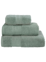 Lazy Linen Sage Green Turkish Cotton With Pure Washed Linen Insert Towel - Image 1 of 3