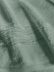 Lazy Linen Sage Green Turkish Cotton With Pure Washed Linen Insert Towel - Image 2 of 3