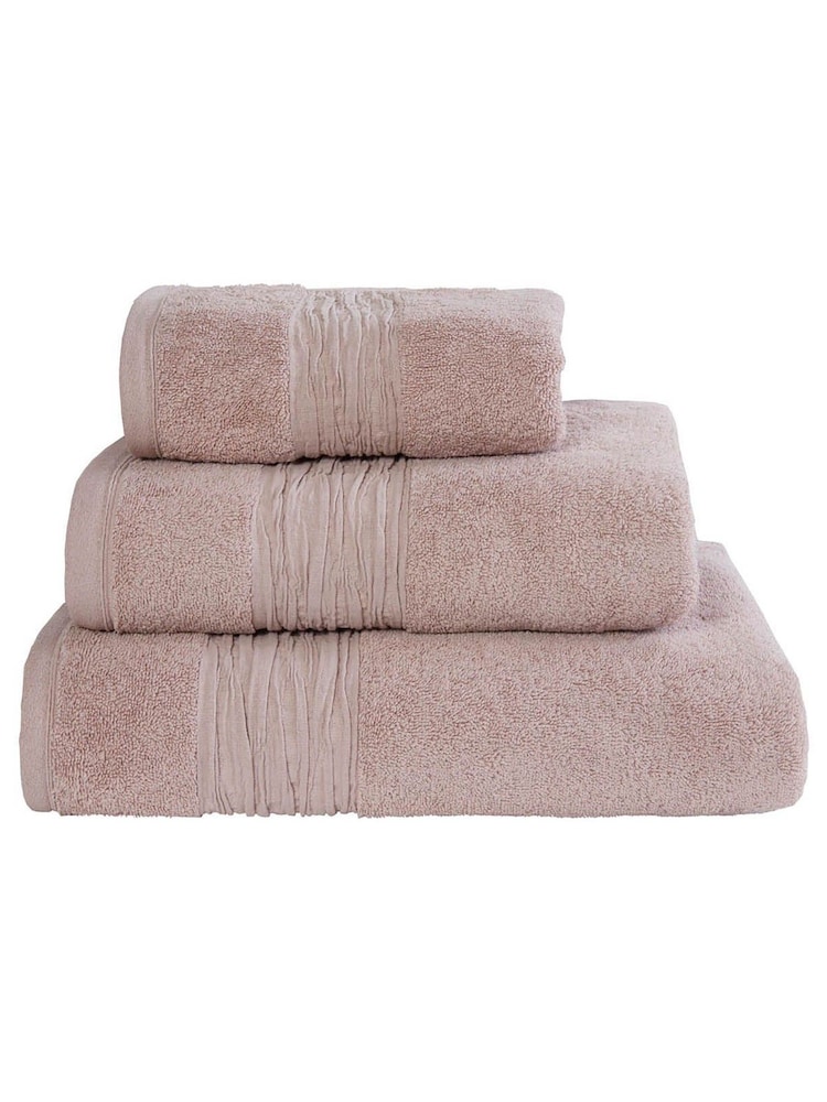 Lazy Linen Mellow Pink Turkish Cotton With Pure Washed Linen Insert Towel - Image 1 of 3