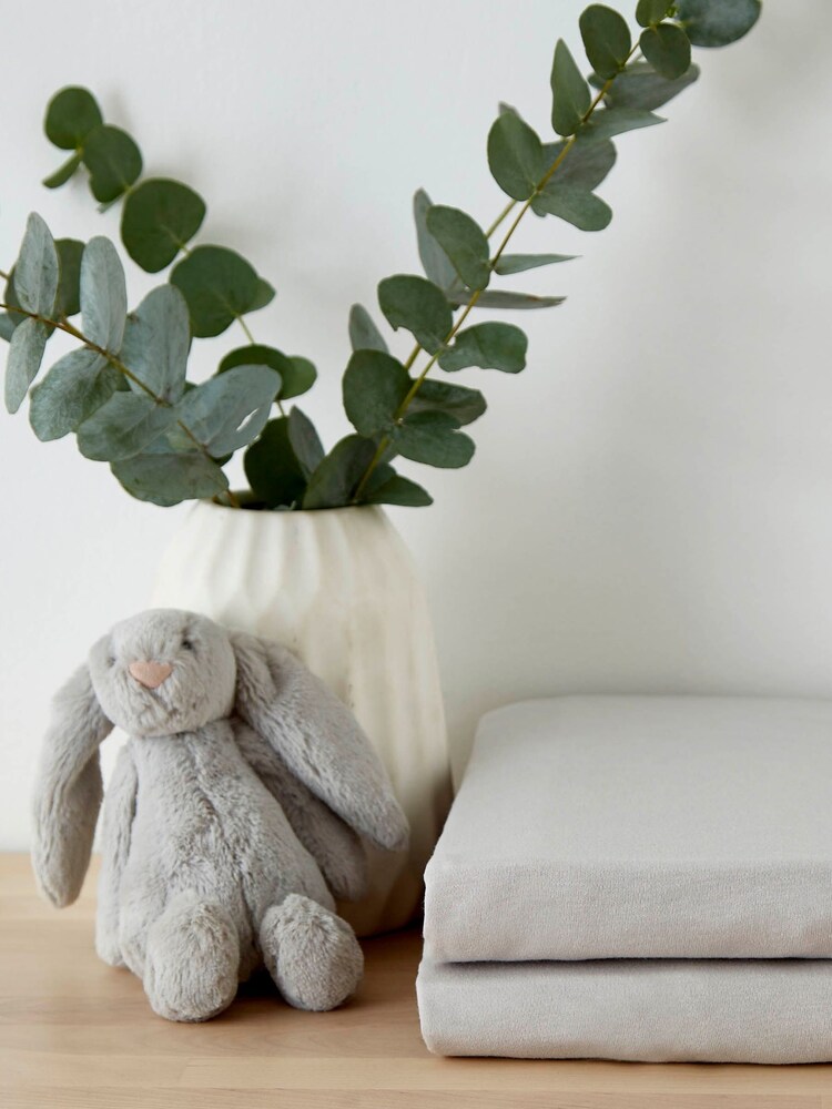 Martex Baby Grey Pram 100% Cotton Fitted Sheet - Image 1 of 1