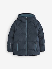 Navy Blue Fleece Lined Padded Puffer Coat (3-16yrs) - Image 1 of 7