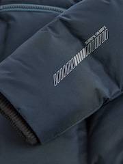 Navy Blue Fleece Lined Padded Puffer Coat (3-16yrs) - Image 5 of 7