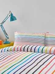 Martex Pride White Fine Stripe Duvet Cover and Pillowcase Set - Image 2 of 3