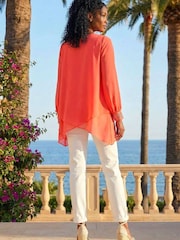 Roman Orange Hotfix Detail Asymmetric Hem Top - Image 3 of 4