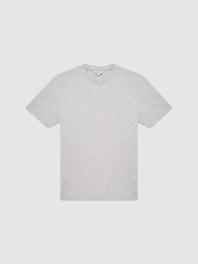 Reiss Grey Melange Cooper Slim Fit Honeycomb T-Shirt - Image 2 of 7
