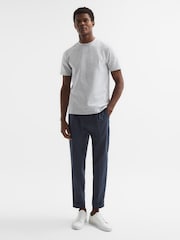 Reiss Grey Melange Cooper Slim Fit Honeycomb T-Shirt - Image 3 of 7