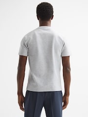 Reiss Grey Melange Cooper Slim Fit Honeycomb T-Shirt - Image 5 of 7