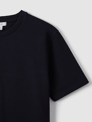 Reiss Navy Cooper Slim Fit Honeycomb T-Shirt - Image 5 of 7